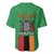 Personalised Zambia Baseball Jersey Flag Style Mix Kente Pattern