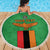 Personalised Zambia Beach Blanket Flag Style Mix Kente Pattern