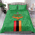 Personalised Zambia Bedding Set Flag Style Mix Kente Pattern