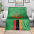 Personalised Zambia Blanket Flag Style Mix Kente Pattern