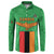 Personalised Zambia Button Sweatshirt Flag Style Mix Kente Pattern