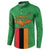 Personalised Zambia Button Sweatshirt Flag Style Mix Kente Pattern