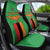 Personalised Zambia Car Seat Cover Flag Style Mix Kente Pattern