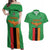 Personalised Zambia Couples Matching Off Shoulder Maxi Dress and Hawaiian Shirt Flag Style Mix Kente Pattern