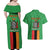 Personalised Zambia Couples Matching Off Shoulder Maxi Dress and Hawaiian Shirt Flag Style Mix Kente Pattern