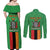 Personalised Zambia Couples Matching Off Shoulder Maxi Dress and Long Sleeve Button Shirt Flag Style Mix Kente Pattern