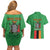 Personalised Zambia Couples Matching Off Shoulder Short Dress and Hawaiian Shirt Flag Style Mix Kente Pattern