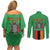 Personalised Zambia Couples Matching Off Shoulder Short Dress and Long Sleeve Button Shirt Flag Style Mix Kente Pattern