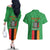 Personalised Zambia Couples Matching Off The Shoulder Long Sleeve Dress and Hawaiian Shirt Flag Style Mix Kente Pattern