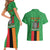 Personalised Zambia Couples Matching Short Sleeve Bodycon Dress and Hawaiian Shirt Flag Style Mix Kente Pattern