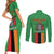 Personalised Zambia Couples Matching Short Sleeve Bodycon Dress and Long Sleeve Button Shirt Flag Style Mix Kente Pattern