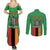 Personalised Zambia Couples Matching Summer Maxi Dress and Long Sleeve Button Shirt Flag Style Mix Kente Pattern