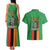 Personalised Zambia Couples Matching Tank Maxi Dress and Hawaiian Shirt Flag Style Mix Kente Pattern