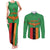 Personalised Zambia Couples Matching Tank Maxi Dress and Long Sleeve Button Shirt Flag Style Mix Kente Pattern