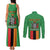 Personalised Zambia Couples Matching Tank Maxi Dress and Long Sleeve Button Shirt Flag Style Mix Kente Pattern