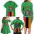 Personalised Zambia Family Matching Long Sleeve Bodycon Dress and Hawaiian Shirt Flag Style Mix Kente Pattern