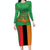 Personalised Zambia Family Matching Long Sleeve Bodycon Dress and Hawaiian Shirt Flag Style Mix Kente Pattern