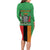 Personalised Zambia Family Matching Long Sleeve Bodycon Dress and Hawaiian Shirt Flag Style Mix Kente Pattern