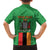 Personalised Zambia Family Matching Off The Shoulder Long Sleeve Dress and Hawaiian Shirt Flag Style Mix Kente Pattern