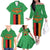 Personalised Zambia Family Matching Off The Shoulder Long Sleeve Dress and Hawaiian Shirt Flag Style Mix Kente Pattern