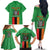 Personalised Zambia Family Matching Off The Shoulder Long Sleeve Dress and Hawaiian Shirt Flag Style Mix Kente Pattern