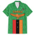 Personalised Zambia Family Matching Off The Shoulder Long Sleeve Dress and Hawaiian Shirt Flag Style Mix Kente Pattern