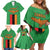 Personalised Zambia Family Matching Off Shoulder Short Dress and Hawaiian Shirt Flag Style Mix Kente Pattern