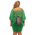 Personalised Zambia Family Matching Off Shoulder Short Dress and Hawaiian Shirt Flag Style Mix Kente Pattern