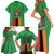 Personalised Zambia Family Matching Short Sleeve Bodycon Dress and Hawaiian Shirt Flag Style Mix Kente Pattern