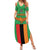 Personalised Zambia Family Matching Summer Maxi Dress and Hawaiian Shirt Flag Style Mix Kente Pattern