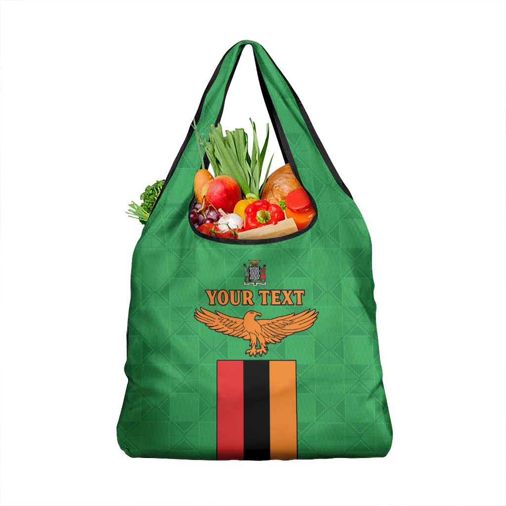 Personalised Zambia Grocery Bag Flag Style Mix Kente Pattern