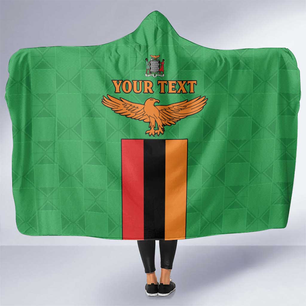 Personalised Zambia Hooded Blanket Flag Style Mix Kente Pattern