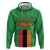 Personalised Zambia Hoodie Flag Style Mix Kente Pattern