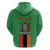 Personalised Zambia Hoodie Flag Style Mix Kente Pattern