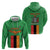 Personalised Zambia Hoodie Flag Style Mix Kente Pattern