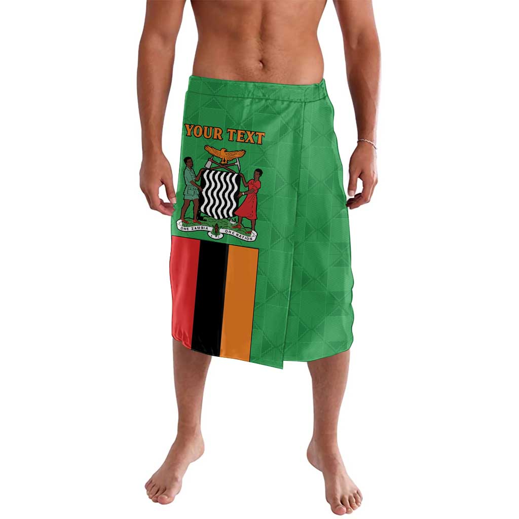 Personalised Zambia Lavalava Flag Style Mix Kente Pattern