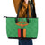 Personalised Zambia Leather Tote Bag Flag Style Mix Kente Pattern