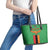 Personalised Zambia Leather Tote Bag Flag Style Mix Kente Pattern