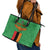 Personalised Zambia Leather Tote Bag Flag Style Mix Kente Pattern