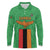 Personalised Zambia Long Sleeve Polo Shirt Flag Style Mix Kente Pattern