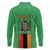 Personalised Zambia Long Sleeve Polo Shirt Flag Style Mix Kente Pattern