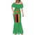 Personalised Zambia Mermaid Dress Flag Style Mix Kente Pattern