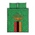 Personalised Zambia Quilt Bed Set Flag Style Mix Kente Pattern