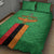 Personalised Zambia Quilt Bed Set Flag Style Mix Kente Pattern