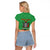 Personalised Zambia Raglan Cropped T Shirt Flag Style Mix Kente Pattern