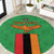 Personalised Zambia Round Carpet Flag Style Mix Kente Pattern