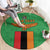 Personalised Zambia Round Carpet Flag Style Mix Kente Pattern