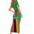 Personalised Zambia Short Sleeve Bodycon Dress Flag Style Mix Kente Pattern