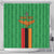 Personalised Zambia Shower Curtain Flag Style Mix Kente Pattern