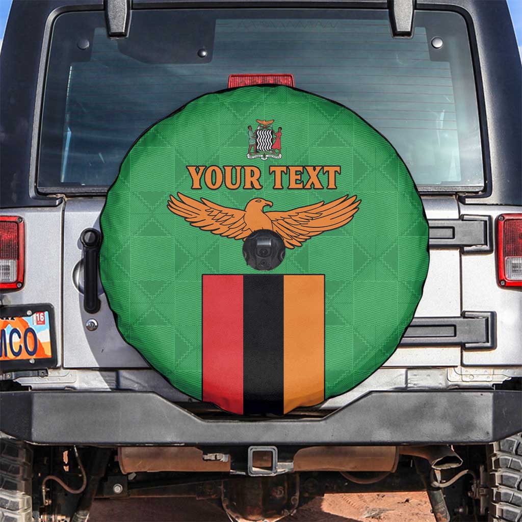 Personalised Zambia Spare Tire Cover Flag Style Mix Kente Pattern